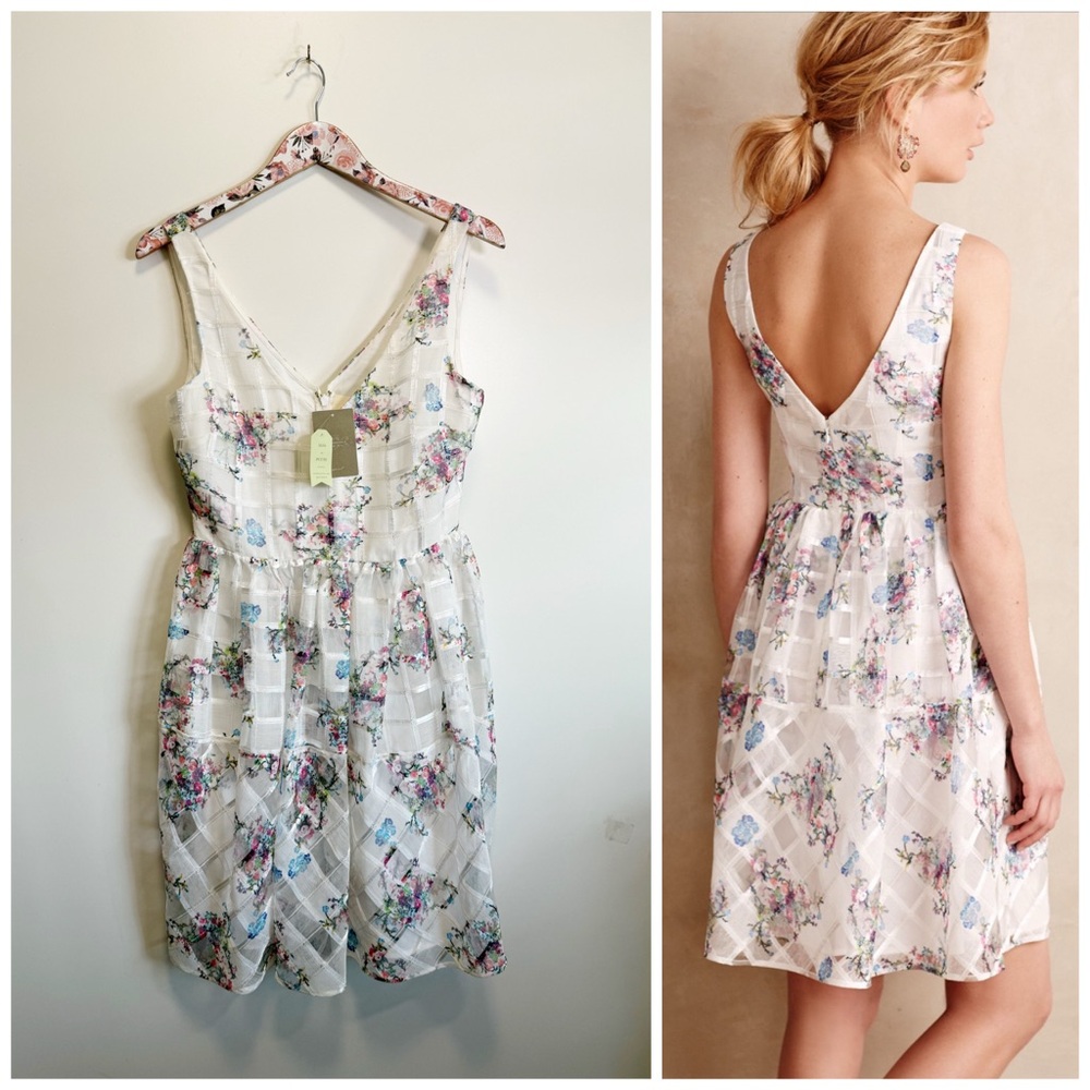NWT Anthropologie MAEVE Peony Garden Dress Floral Size 8